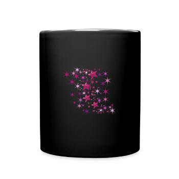 Stars,sequins, pink, star - Full Colour Mug - black - Front