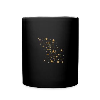 étoiles dorées, étoiles, or, illustration, étoile - Mug uni - noir - Devant