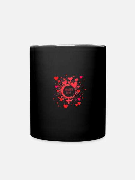 Femme amour, femme, cœur, amour, cœur, féminité - Mug uni - noir