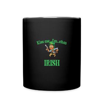 Embrasse-moi je suis irlandais drôle redneck Saint-Patrick - Mug uni - noir - Devant