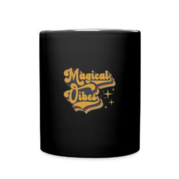 Magical Vibes 70s Hippie - Full Colour Mug - black - Front