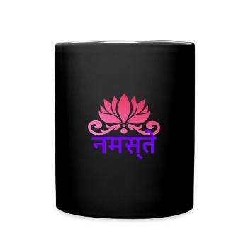 Yoga Gansha Namaste Sanskrit Namaste Meditation - Tasse einfarbig - Schwarz - Vorne