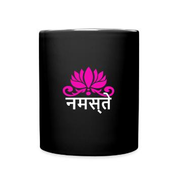 Yoga Gansha Namaste Sanskrit Namaste Meditation - Tasse einfarbig - Schwarz - Vorne