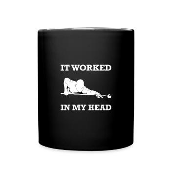Billiard Pool Geschenk Witzig - Tasse einfarbig - Schwarz - Vorne