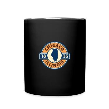 Vintage Chicago Illinois Est. 1833 Souvenir - Full Colour Mug - black - Front
