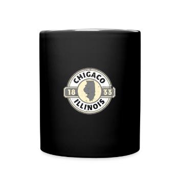 Vintage Chicago Illinois Est. 1833 Souvenir - Full Colour Mug - black - Front