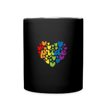 PROUD LGBT RAINBOW LOVE LOVE MOTIF GIFT - Full Colour Mug - black - Front