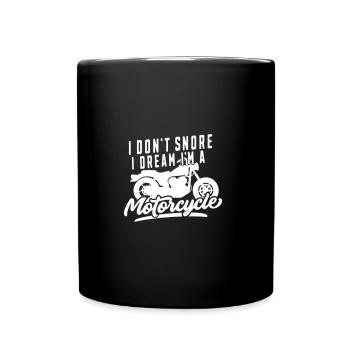 DO NOT SNORE MOTORCYCLE DREAM MOPED SAYING MOTIF - Full Colour Mug - black - Front