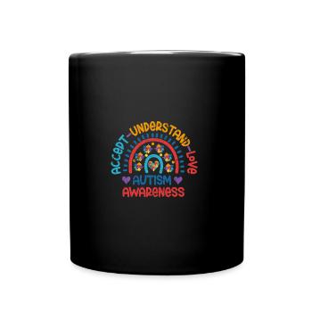 LES AUTISTES ACCEPTENT D’AIMER LA COMPRÉHENSION EN DISANT CONSCIEMMENT - Mug uni - noir - Devant