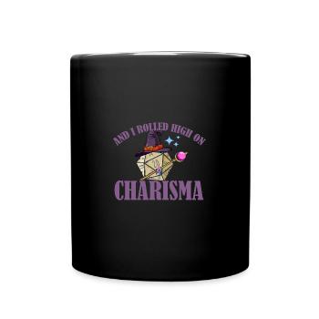 RPG Rolled High On Charisma Funny Witch - Tasse einfarbig - Schwarz - Vorne