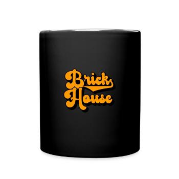 Retro 70's Vintage Style Brick House - Tasse einfarbig - Schwarz - Vorne