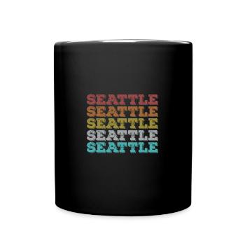 Seattle Retro - Full Colour Mug - black - Front