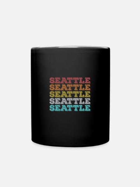 Seattle Retro - Tasse einfarbig - Schwarz