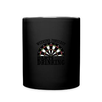 Darts drôle week-end à boire jouer Jeu de fléchettes - Mug uni - noir - Devant