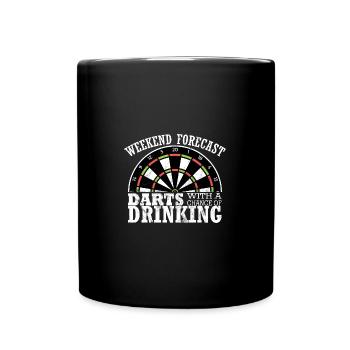 Darts drôle week-end à boire jouer Jeu de fléchettes - Mug uni - noir - Devant