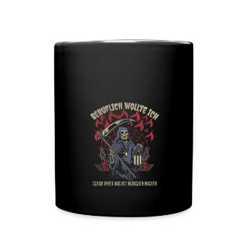 Beruflich wollte ich immer mit Menschen machen - Tasse einfarbig - Schwarz - Vorne