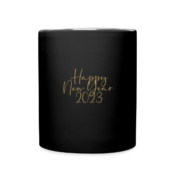 Bonne année,Bonne année,Or,Réveillon du Nouvel An - Mug uni - noir - Devant
