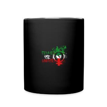 femme vie lieberté,iran,liberté,femmes, papillon - Mug uni - noir - Devant