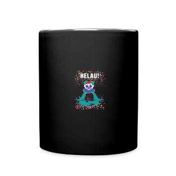 helau,karneval,konfetti,bunt,clown,faultier - Tasse einfarbig - Schwarz - Vorne