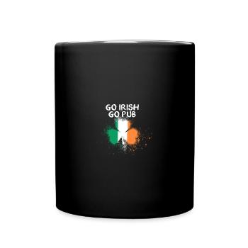 go irish go pub, irland, ireland, klee - Tasse einfarbig - Schwarz - Vorne