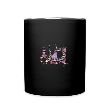 Yoga,Femme,Stretching,Sports,Power Yoga,Mandala - Mug uni - noir - Devant