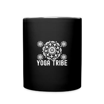 Yoga Tribe Lotus Instructor Student Meditation - Full Colour Mug - black - Front
