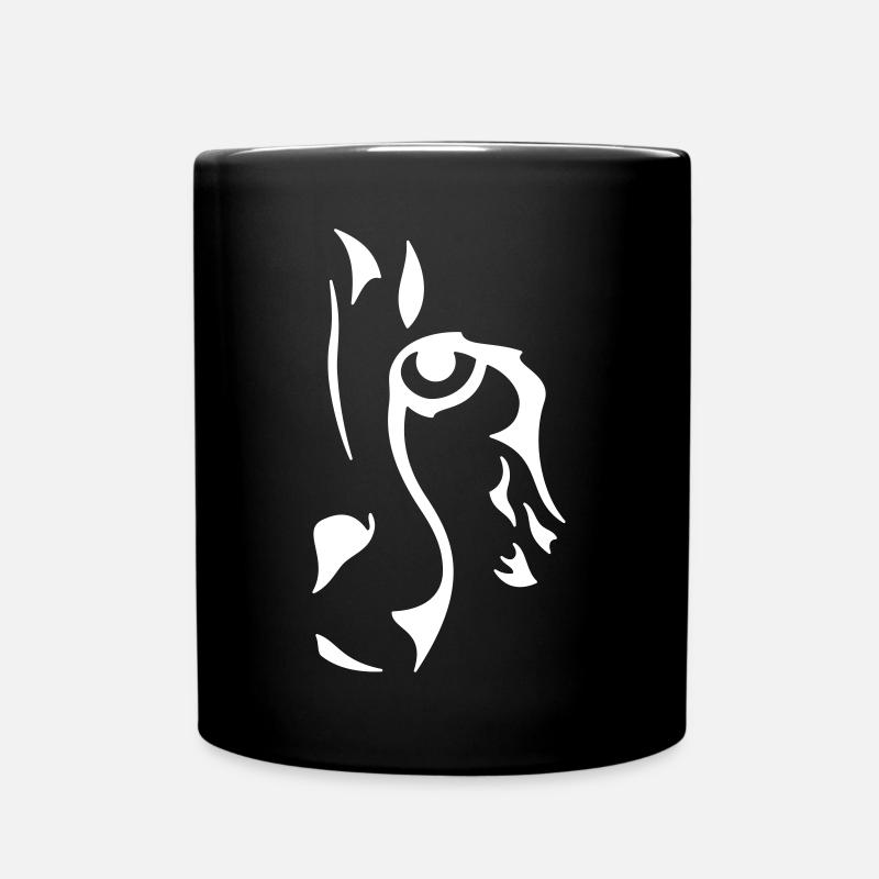 Cheetah (monochrome) - Full Colour Mug - black