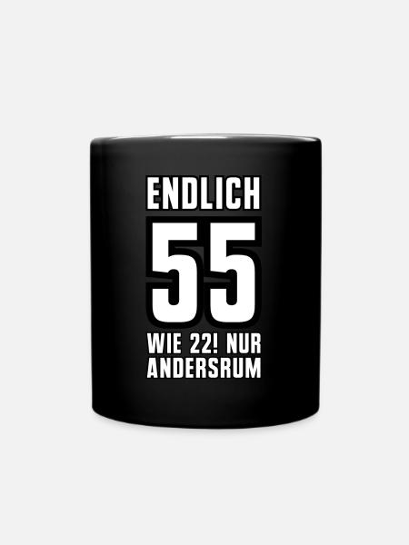 Finally 55 like 22 only the other way around birthday shirt - Full Colour Mug - black