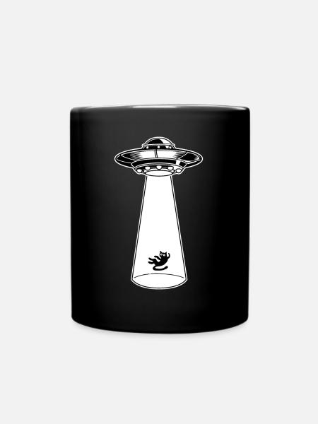 Alien UFO officiel chat haut - Mug uni - noir