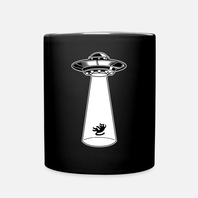 Alien UFO officiel chat haut - Mug uni - noir