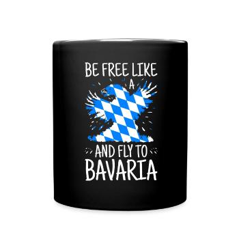 Bavaria Flag Used Look Bavarian Flag Vintage - Full Colour Mug - black - Front