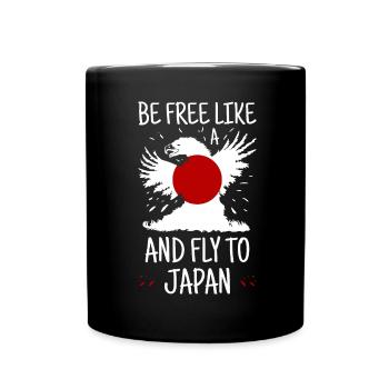 Drapeau du Japon utilisé Look Nihon Drapeau japonais - Mug uni - noir - Devant
