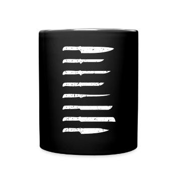Vater und Messerasmmler Messerfan Papa Design - Tasse einfarbig - Schwarz - Vorne