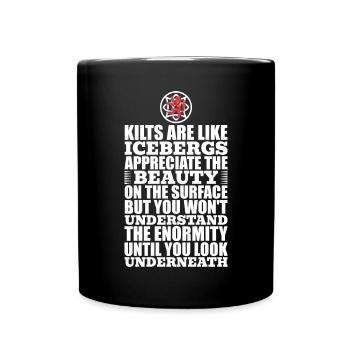 Schottischer Kilt Tracht - Schottenrock Schottland - Tasse einfarbig - Schwarz - Vorne