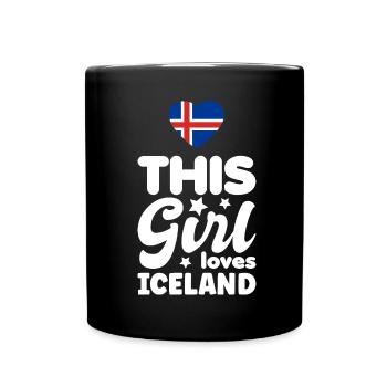 Drapeau de l’Islande Drapeau islandais vintage Look utilisé - Mug uni - noir - Devant