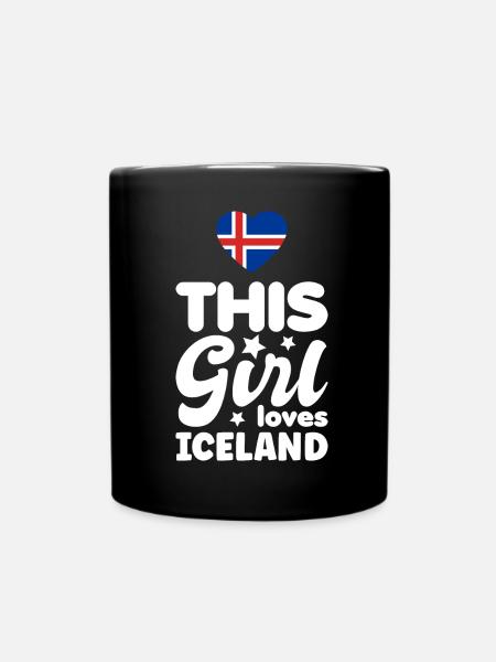 Island Flagge Vintage Isländische Flagge Used Look - Tasse einfarbig - Schwarz