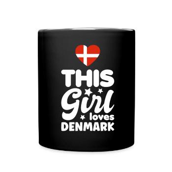 Danemark drapeau Scandinavie Drapeau danois coeur - Mug uni - noir - Devant