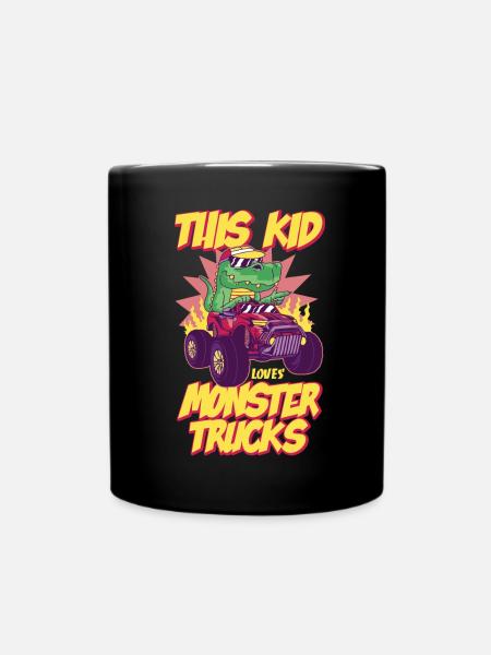 Dieses Kind Liebt Monstertrucks - Tasse einfarbig - Schwarz