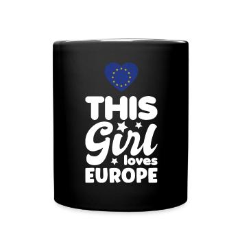Drapeau Europe UE Euro Drapeau européen - Mug uni - noir - Devant