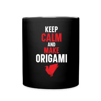 Restez calme et faites du papier origami japonais - Mug uni - noir - Devant