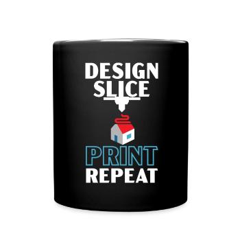 Design Slice Druck Wiederholung Machinist 3D Druck - Tasse einfarbig - Schwarz - Vorne