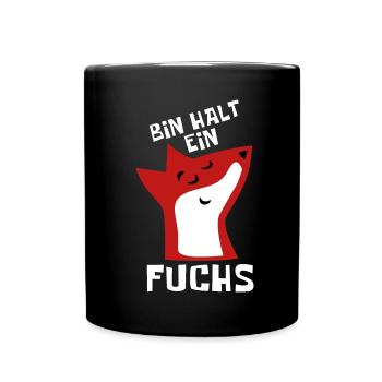 Bin halt ein Fuchs - schlau und clever - Tasse einfarbig - Schwarz - Vorne