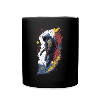 Astronaut lost in space - Splash Art Illustration - Full Colour Mug - black - Front