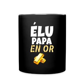 Mon Papa Vaut De L'Or Elu Papa En Or - Mug uni - noir - Devant