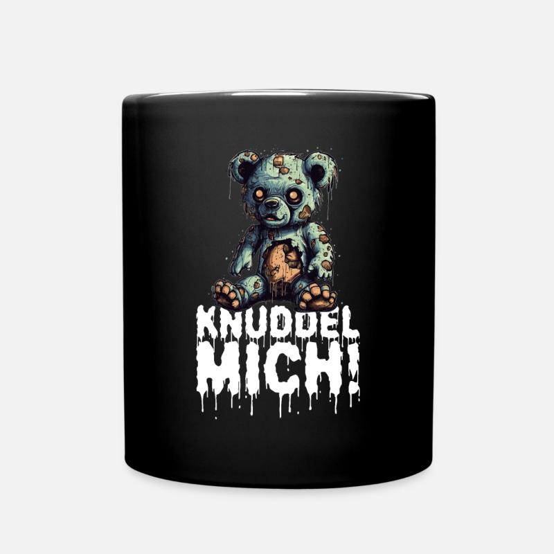 Zombie Teddy Halloween Horror Monster Knuddel Mich - Tasse einfarbig - Schwarz