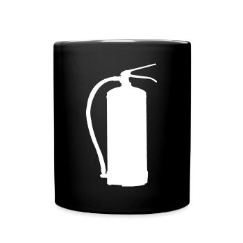 Fire extinguisher design - Safety First in style - Full Colour Mug - black - Front