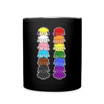 Pride Progress Flag Sheep Equality - Full Colour Mug - black - Front