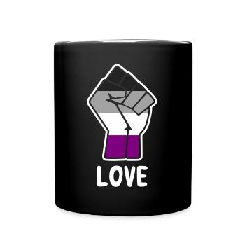 Liebe Asexuelle Stolz Faust Design für Equality - Tasse einfarbig - Schwarz - Vorne
