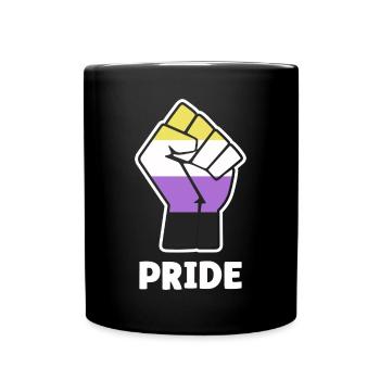 Stolz Nichtbinär Stolz Faust Design für Equality - Tasse einfarbig - Schwarz - Vorne