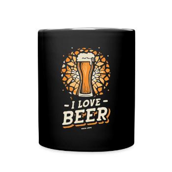 BREW.CREW | I Love Beer! --- Bier T-Shirt - Tasse einfarbig - Schwarz - Vorne